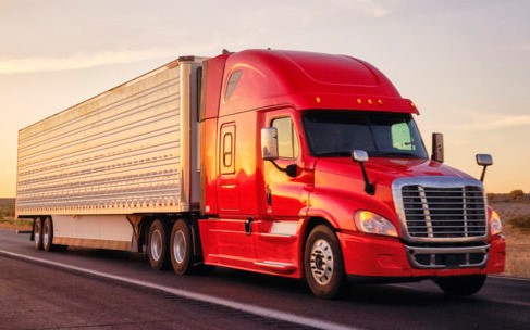 Long Haul Semi Truck On a Rural Western USA Interstate Highway